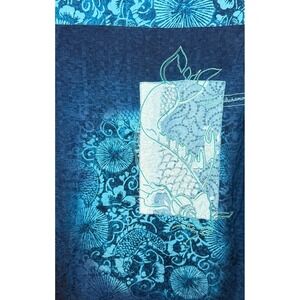 Tommy Bahama Mens S Silk Koi Fish Embroidered Camp Shirt Blue Tropical Floral